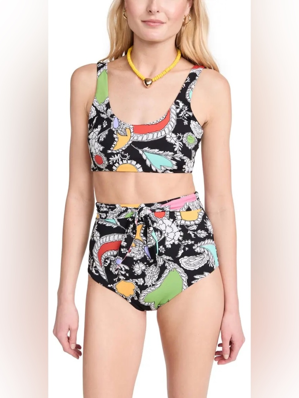 Mara Hoffman Black Floral Bikini Set